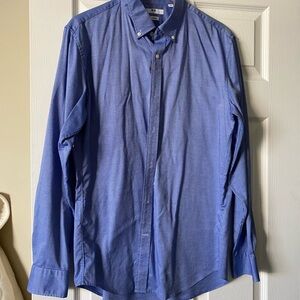 Uniqlo Men's Oxford Button-Down Shirt in Blue size L slim fit